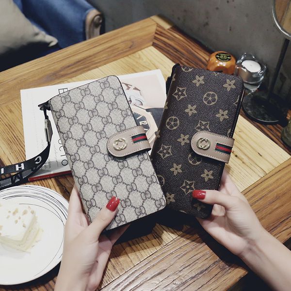 

Женские роскошные кошельки и кошельки Плед из искусственной кожи с длинным кошел