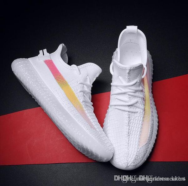 

2020 ins uv irradiation discoloration men's designers shoes light and breathable 350 sports shoes v2 men high casual shoes, Black