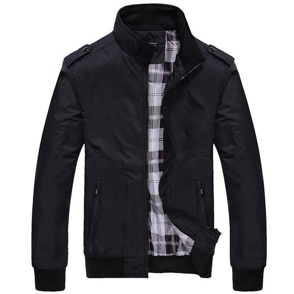 

new man casual autumn stand jacket cotton outwear patchwork man coat size m-4xl long sleeve polyester jacket coat, Black;brown