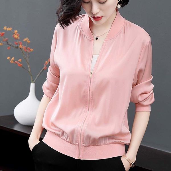

large size spring women's thin jackets basic jackets zipper coat female long sleeve outwear clothes short bomber jacket 3xl, Black;brown
