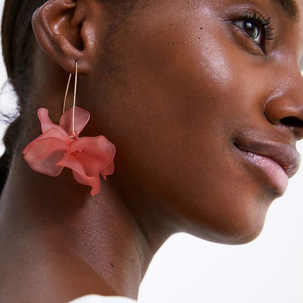 

juran za multicolored fashion resin flower long earrings 2019 new designs bohemia handmade petal dangle earrings for women gift, Golden;silver