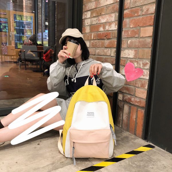 

large leisure backpack for girls teenage pink bag pack women college student nylon waterproof backpack school bags teen big 2019