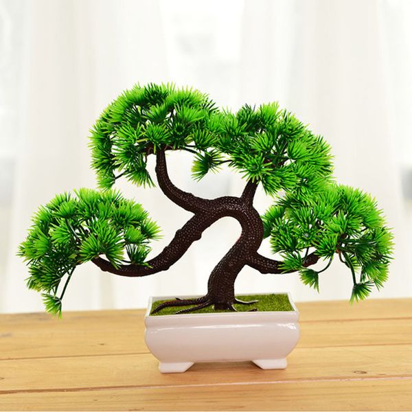 

simulated potted pine artificial bonsai plastics fake plant home office decor