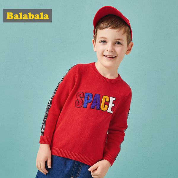 

balabala cartoon fashion sweater for autumn panelled english letter pattern fashion clothes for boys sweater and pullovers kids, Blue