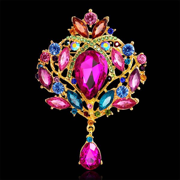 Diamond Crown Broche Crystrsal Drop Broches