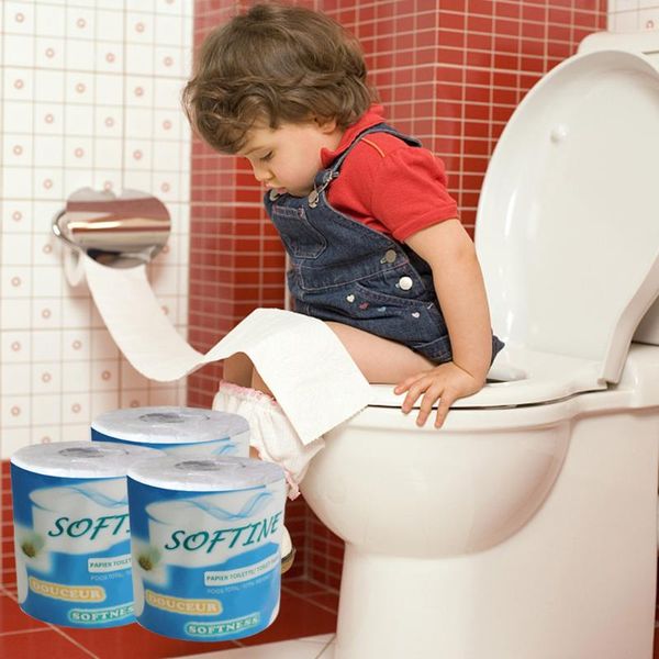 

4 rolls 3 layers toilet paper bulk rolls bathroom hollow tissue household table kitchen bathroom tissues skin-friendly napkin