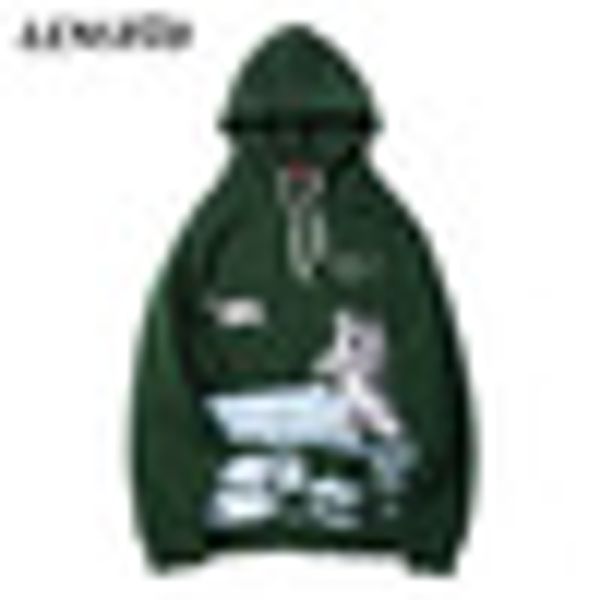 

lenstid harajuku astronaut printed fashion hoodies 2019 autumn men casual pullover hooded sweatshirts male hip hop streetwear, Black