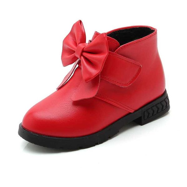

children' shoes retro snow boots for boys and girls winter plus velvet princess bow boots casual kids cotton sneaker size 27-37, Black;grey