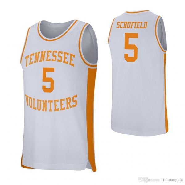 

admiral schofield stitched mens tenn volunteers bone white derrick walker brad woodson orange college basketball jersey, Black