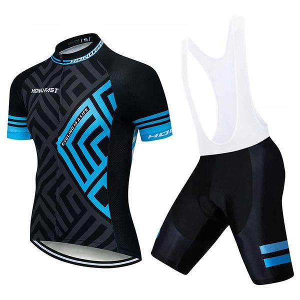 

new cycling jersey set summer breathable mountain bike clothing pro bicycle cycling jersey sportswear suit maillot ropa ciclismo, Black;blue