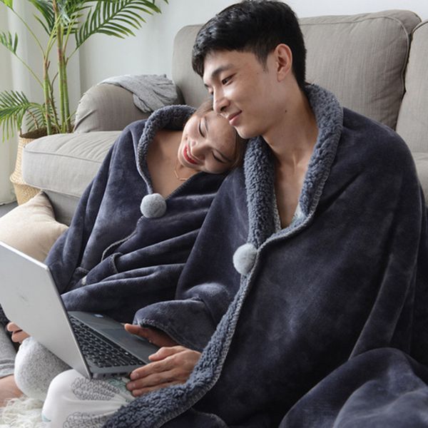 

multi-function cloak wear-resistant wool blanket soft comfortable suitable for children parent-child couple blankets