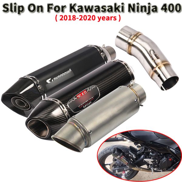 

скольжение on для ninja 400 abs z400 ex400 2019 2018 20 мотоциклов yoshimura exhaust побег модифицированный среднего звена трубы глушитель