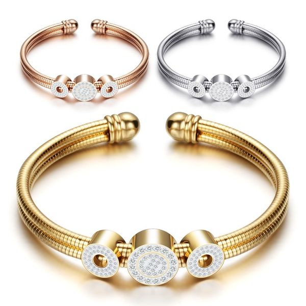 

new punk snake braided steel wire bracelet magnetic buckle simple style fashion wristband men cz stainless steel bangles, White
