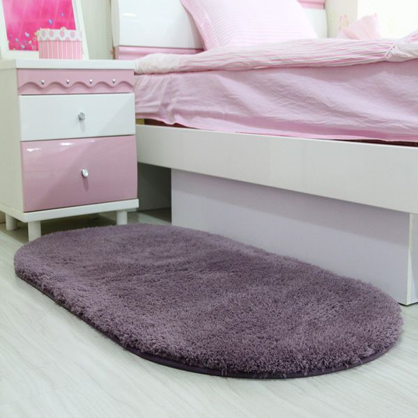 

2019 new 9 color elliptical shape bedroom bathroom entrance door mats,shaggy bath mat,comfortable non-slip bath mats,40cm*60cm