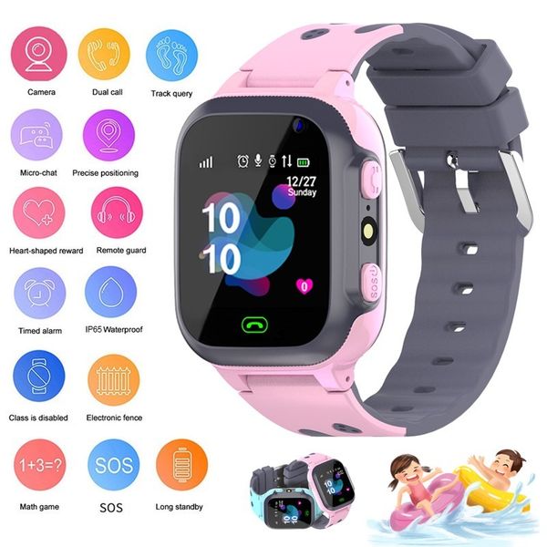 

a29 smart waches for children waterproof kids watch sos antil-lost smartwatch baby 2g sim card call location tracker smart clock, Slivery;brown