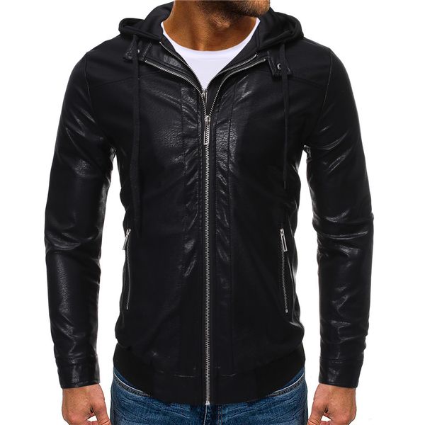 

men leather jacket winter waterproof faux fur coats men leather motorcycle jackets clothing slim faux black jacket hooded zipper