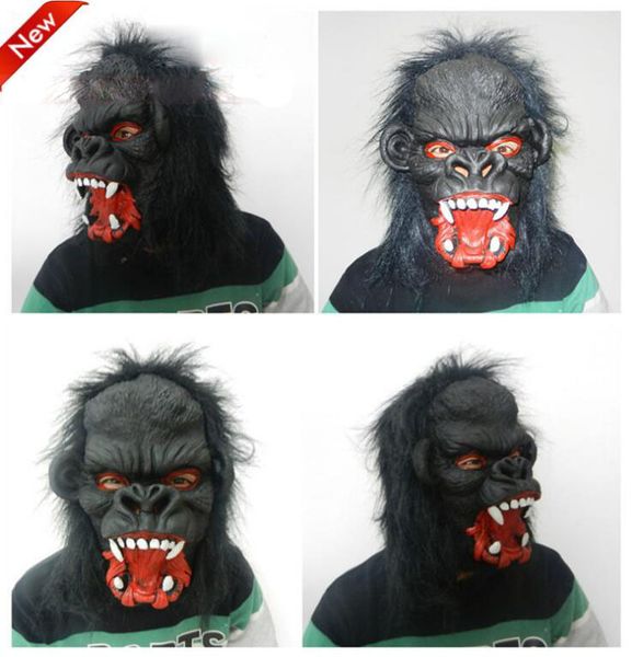 Maschera Gorilla Nera Maschera di Carnevale di Natale di Halloween Maschera per Animali in Lattice Ecologica Quattro Copricapo REGALO per Feste