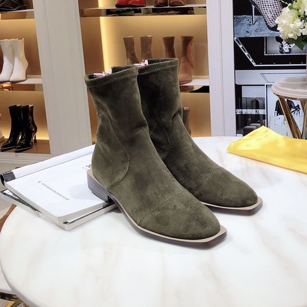 

luxury designer lady winter boots suede leather skinny feet fashion boots round toe ankle boots size 35-40, Black