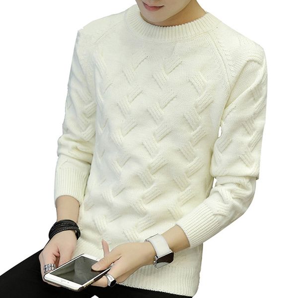 

winter thick warm sweater men brand mens sweaters slim fit pullover men knitwear male streetwear plus size j874, White;black