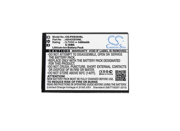 

cameron sino 1400mah battery abi400bwml for philips xenium s301, xenium s308