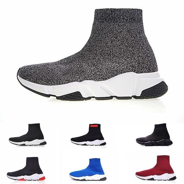 

2019 Luxury Brand Speed Runner Luxury Shoes Sock Top Quality Triple Black Oreo Red Flat Trainer Men Women Casual Shoes Sport good boots