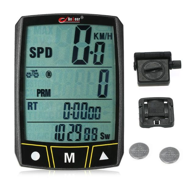 

bogeer wireless/wired bicycle computer cycling bike satch sensor led backlight waterproof with lcd odometer speedometer