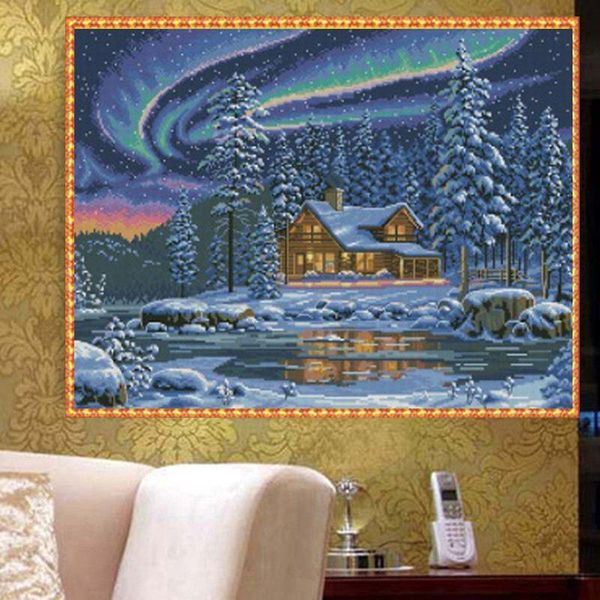 YGS-438 FAI DA TE Pieno 5D Diamante Ricamare La Casa di Neve Pittura Diamante Rotondo Punto Croce Kit Diamante Mosaico Decorazione Della Casa