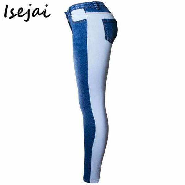 

women's jeans patchwork pencil woman stretchy denim skinny pants for women trousers 3xl 4xl plus size, Blue