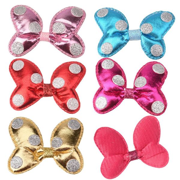 

24pcs polyester 2.5inch soft bowknot fashion hair accessories boutique headwear accessories hair flower no hairclips bow, Slivery;white