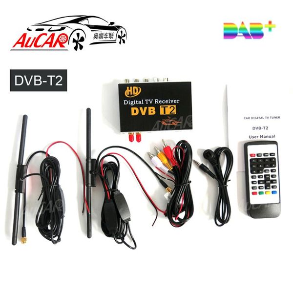 

dvb-t2 car digital tv hd mpeg-4 tuner receiver two antenna 140-200km/h two chip tuner dvb t box