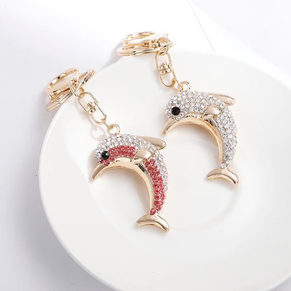 

lucky dolphin crystal novelty animal fashion keychain handbag hanging car keychain lady, Silver