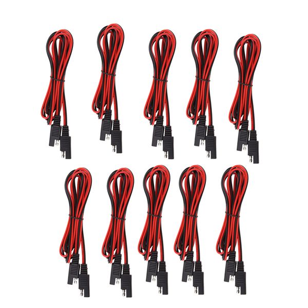 

10 pieces solar battery gender adapter cables 18awg dc sae plug extension cord 2 meter