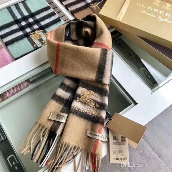 

2018 winter luxury cashmere scarves high-end classic brand fashionable men and women's large shawls 180*30, Blue;gray