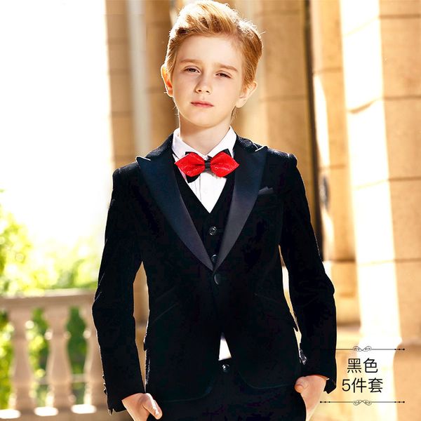 

высокое качество 2020 детей мальчиков одевают костюм малого костюма девушка цветка размещаемых костюмов костюмы бархат красивыми, Black