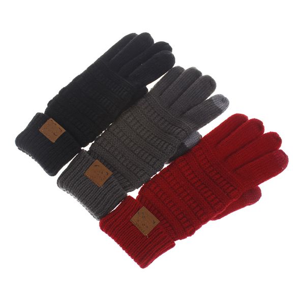 

fashion-glove capacitive gloves women winter warm wool gloves antiskid knitted telefingers glove christmas gifts ing, Blue;gray