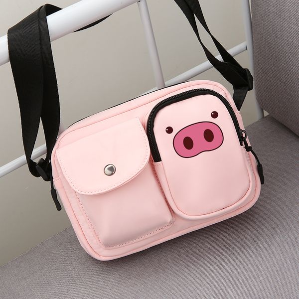 

new arrival cute cartoon pig women men crossbody bags anti-theft summer short trip messengers bag water repellent shoulder bag