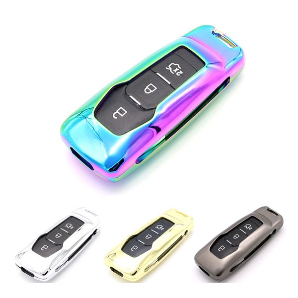 

for edge mondeo mustang f-150 galaxy s-maxremote smart remote car key shell case fob bag holder protector kirsite plating