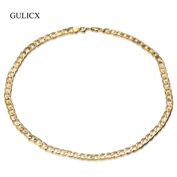 

gulicx new arrival stainless steel necklaces gold color fashion for mens or women link chain necklace jewelry gifts glbn024a, Silver