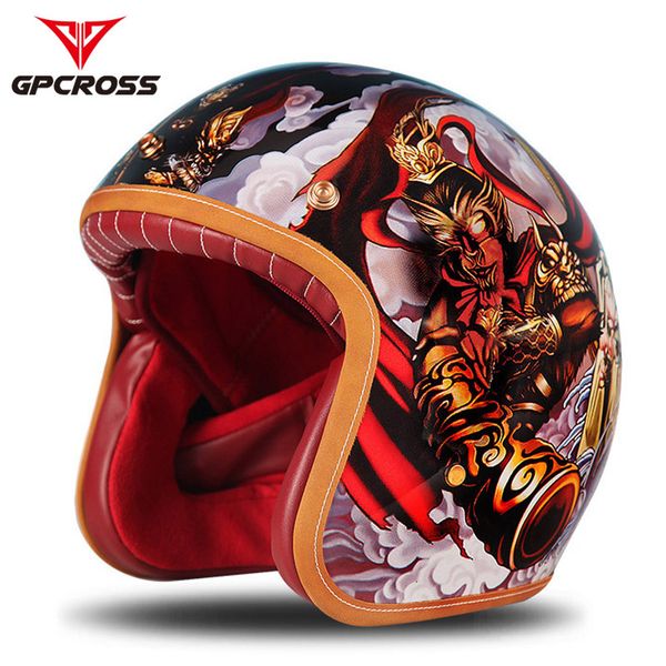 

voss retro vintage motorcycle racing helmet motorbike jet open face half casco moto capacete scooter riding helmets