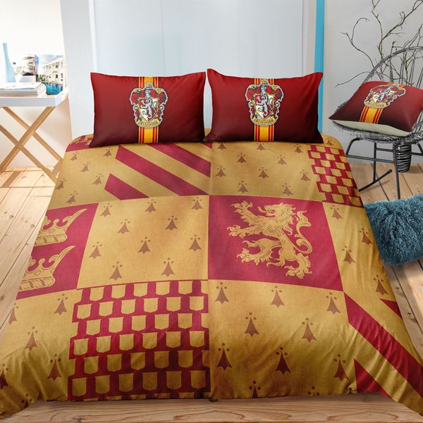 Queen Size Bedding Set Harry Potter Large Lattice 3d Printed Duvet