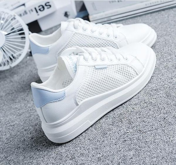 

small white shoes female 2019 summer new wild korean version of the breathable mesh face hollow student leisure sports shoes, Black