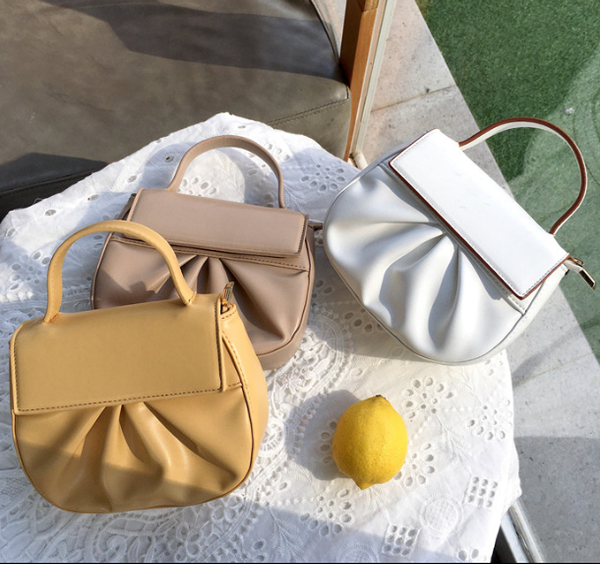 

women small bag simple wrinkle pu leather fashion small saddle bag cross body girl messenger shoulder women's handbag hjkk2887