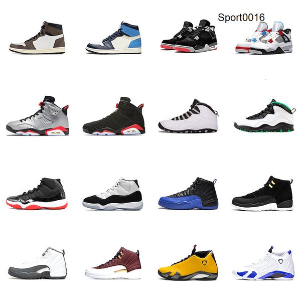 

travis scotts x all men basketball shoes 1 4 6  11 bred 12 game royal 14 fashion mens trainers sports shoes size 8-13, Black