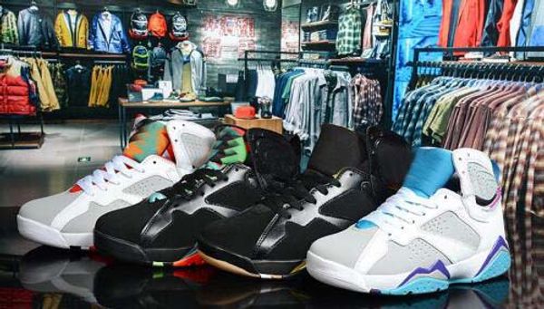 

7 7s jumpan баскетбольная обувь vii мужчины женщины серебро бордо олимпийский пантон чистые деньги ничего raptor homme тренеры спортивная об