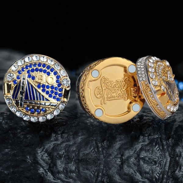 

wholesale 2018 champions ring warriors curry championship rings basketball ring cover can be opened souvenir fan gift, Golden;silver