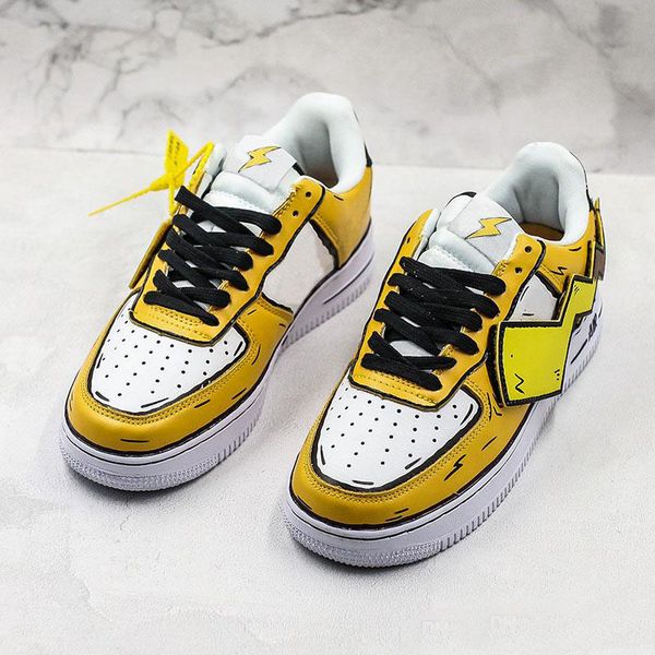 

basketball skate sports shoes cute pikachu forced 1s 07 low se girl boy lightning design men woman designer trainer sneakers