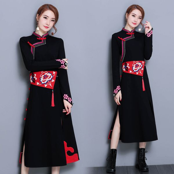 

2019 лето марочные qipao платье cheongsam восточные платье китайские традиционные женщины одежды qipao женщина, Red