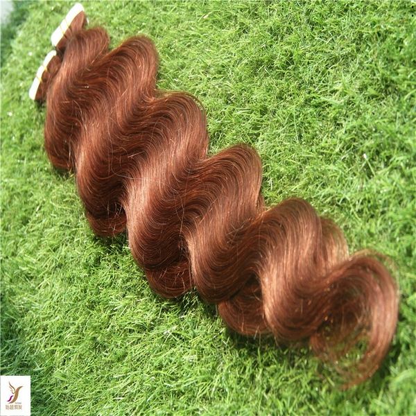 Pure Color Tape In Hair Extensions 100 Real Human Hair Skin Weft