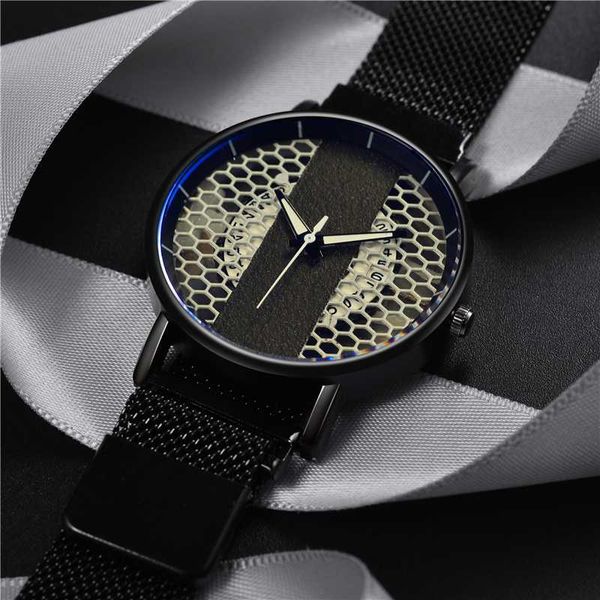 

fashion business mens watches skeleton quartz watch men magnet buckle calendar sport watch relogio masculino, Slivery;brown