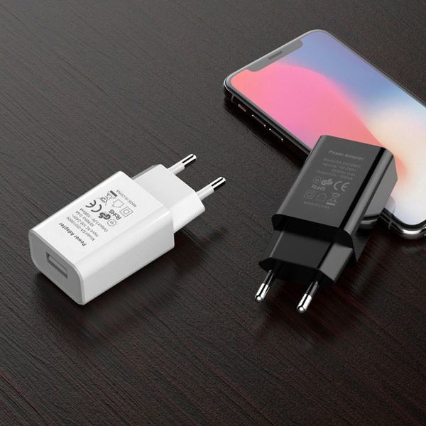 

5V/1A High Quality Mobile Phone Direct Charger USB Charging Plug Head of The European CE Certification Battery Chargers 2 Colors-2